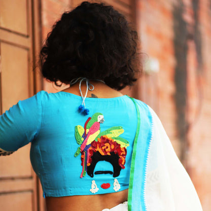 Turquoise Frida Kahlo Blouse