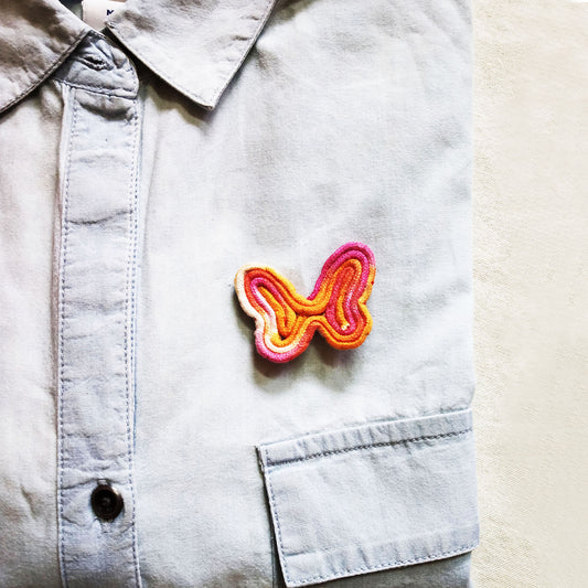 Orange Shaded Butterfly Brooch