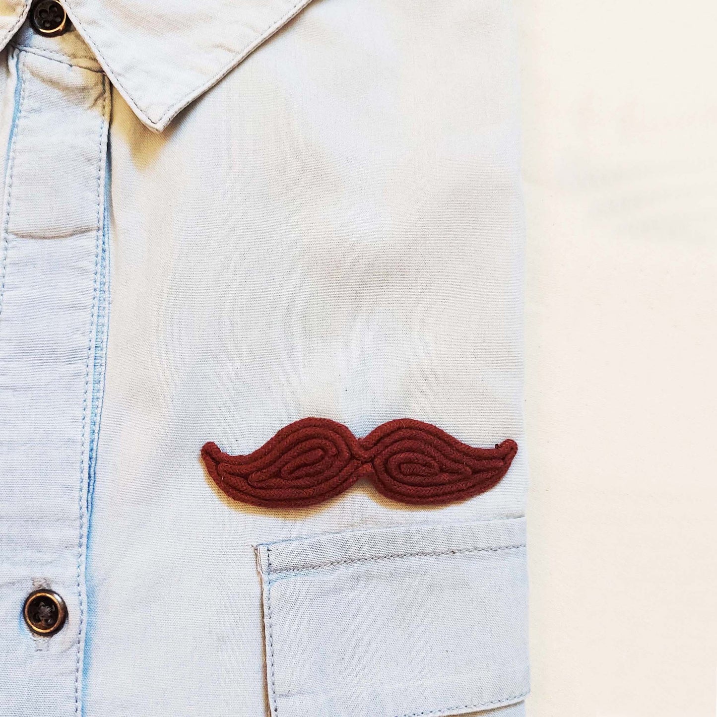 Brown Moustache Brooch