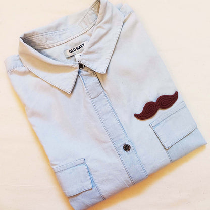 Brown Moustache Brooch