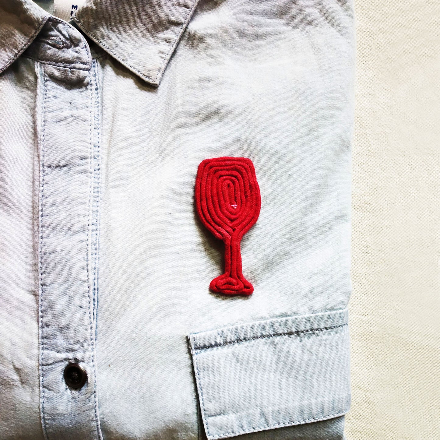 Red Wine Glass Brooch