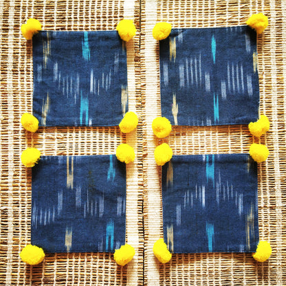 Blue Ikat Coaster Set of 4