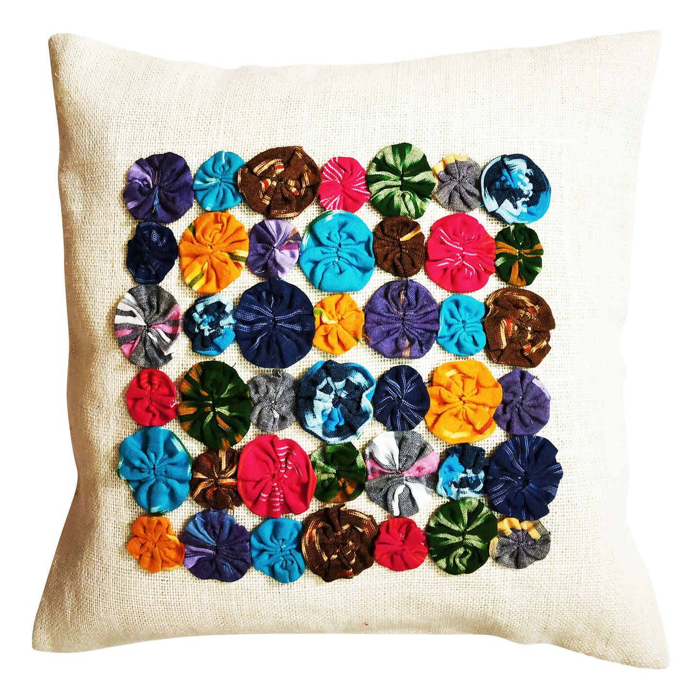 Ikat Flower Cushion Cover