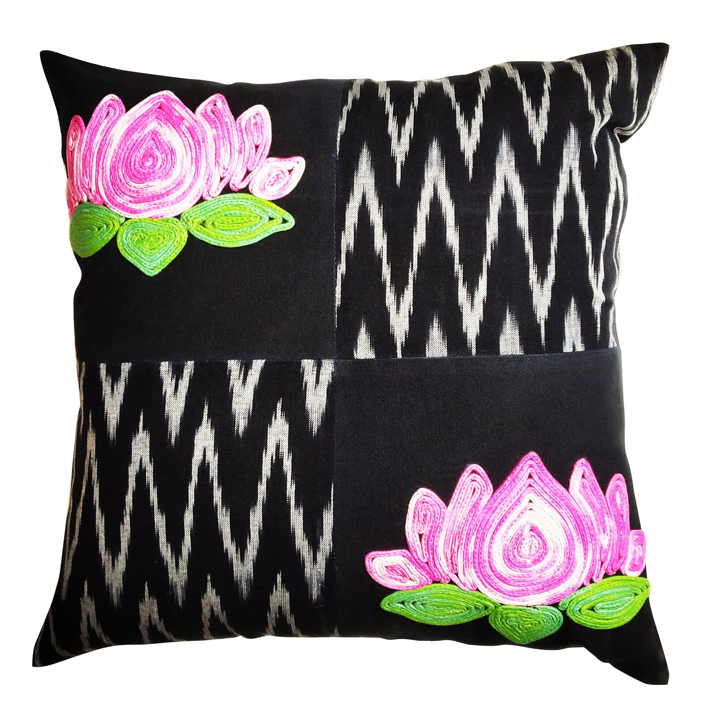 Black Lotus Cushion Cover