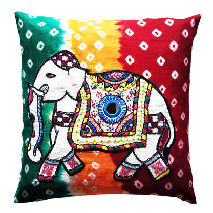 Bandhej Elephant Cushion Cover