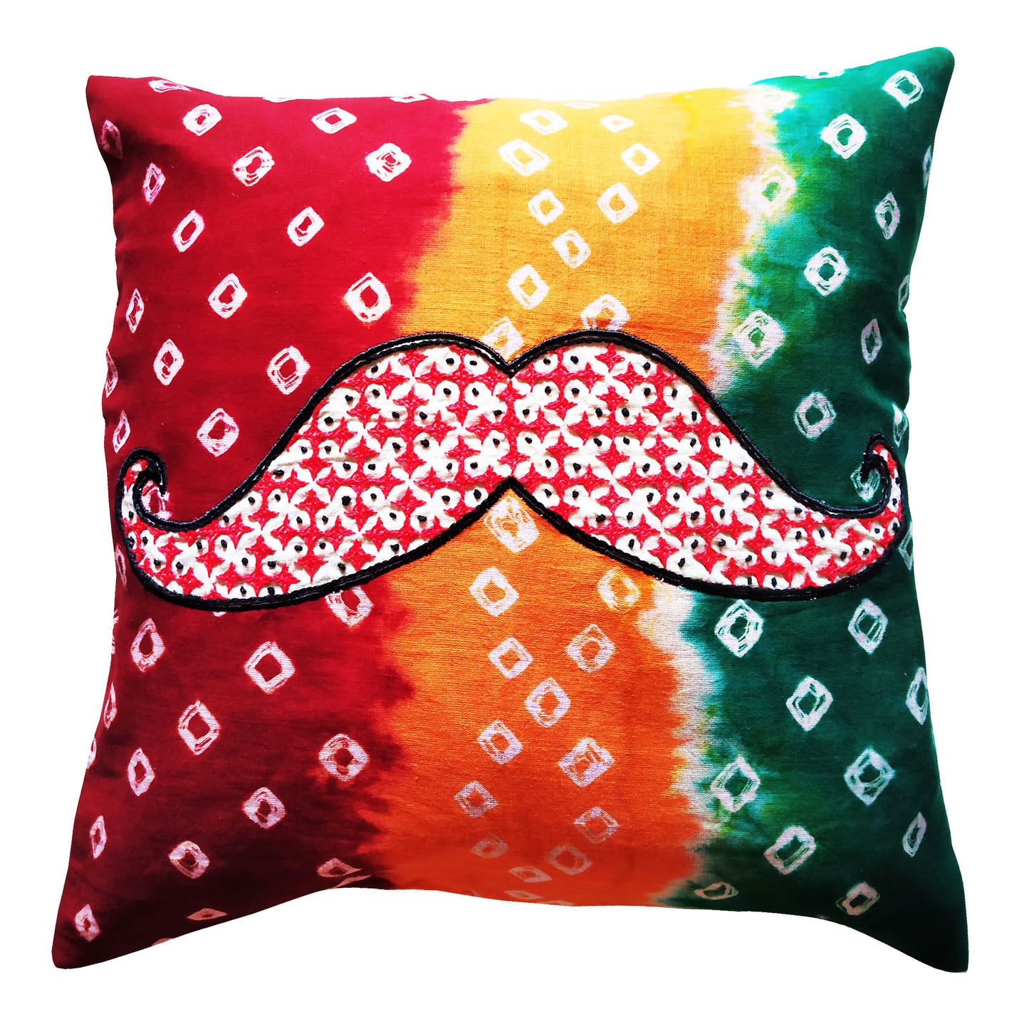 Bandhej Mooch Cushion Cover