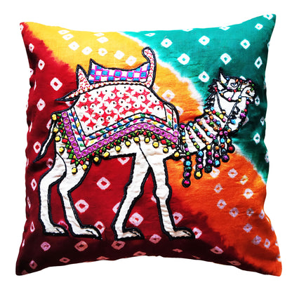 Bandhej Camel Cushion Cover