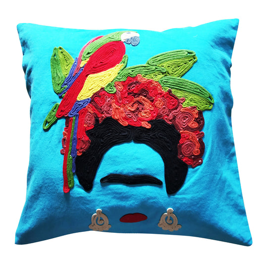 Blue Frida Cushion Cover