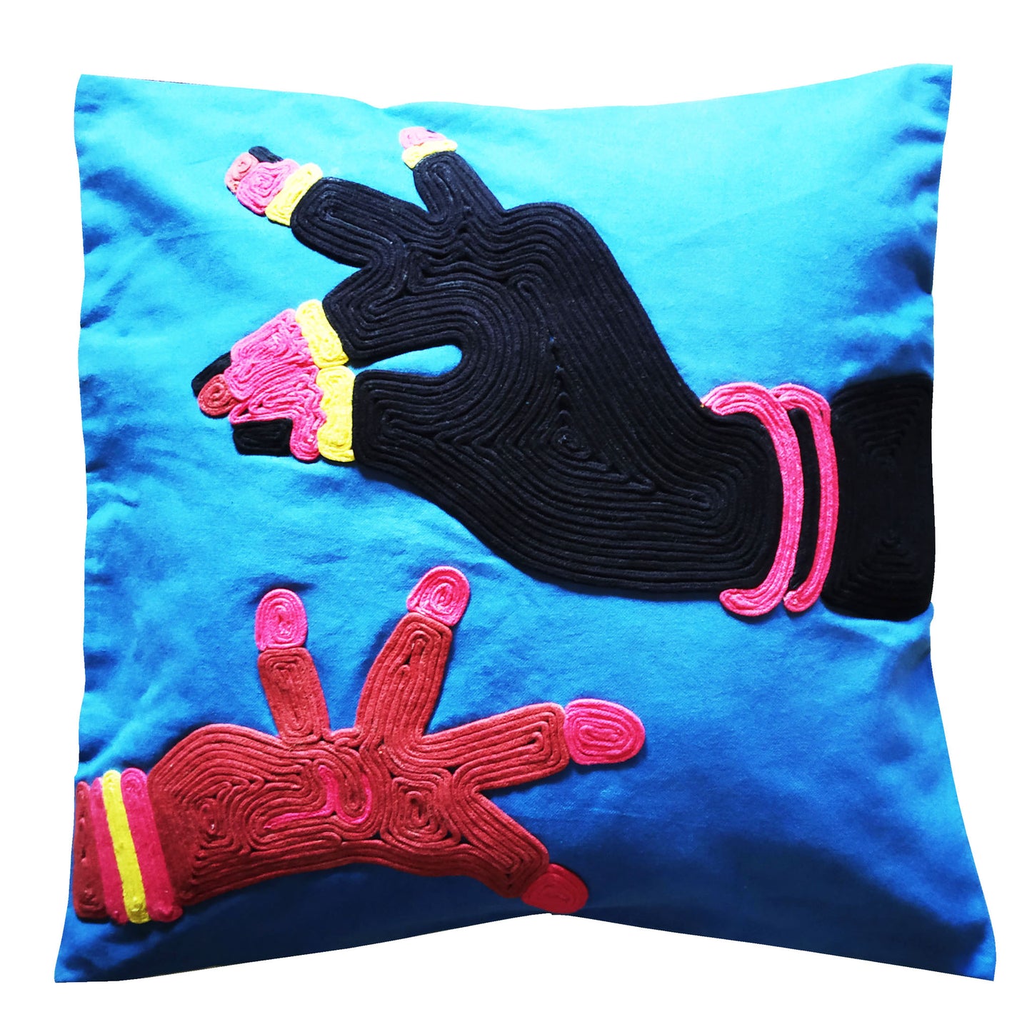 Blue Mudra Cushion Cover