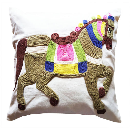 Rajasthani Horse Cushion Cover