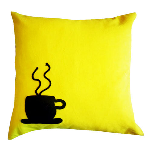 Yellow Coffee Cushion Cover