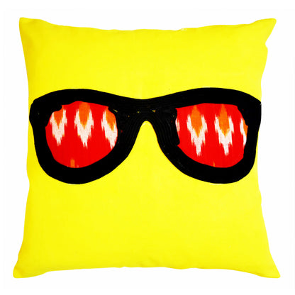 Yellow Glasses Cushion Cover