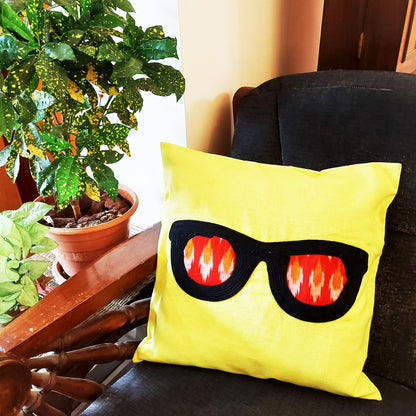 Yellow Glasses Cushion Cover