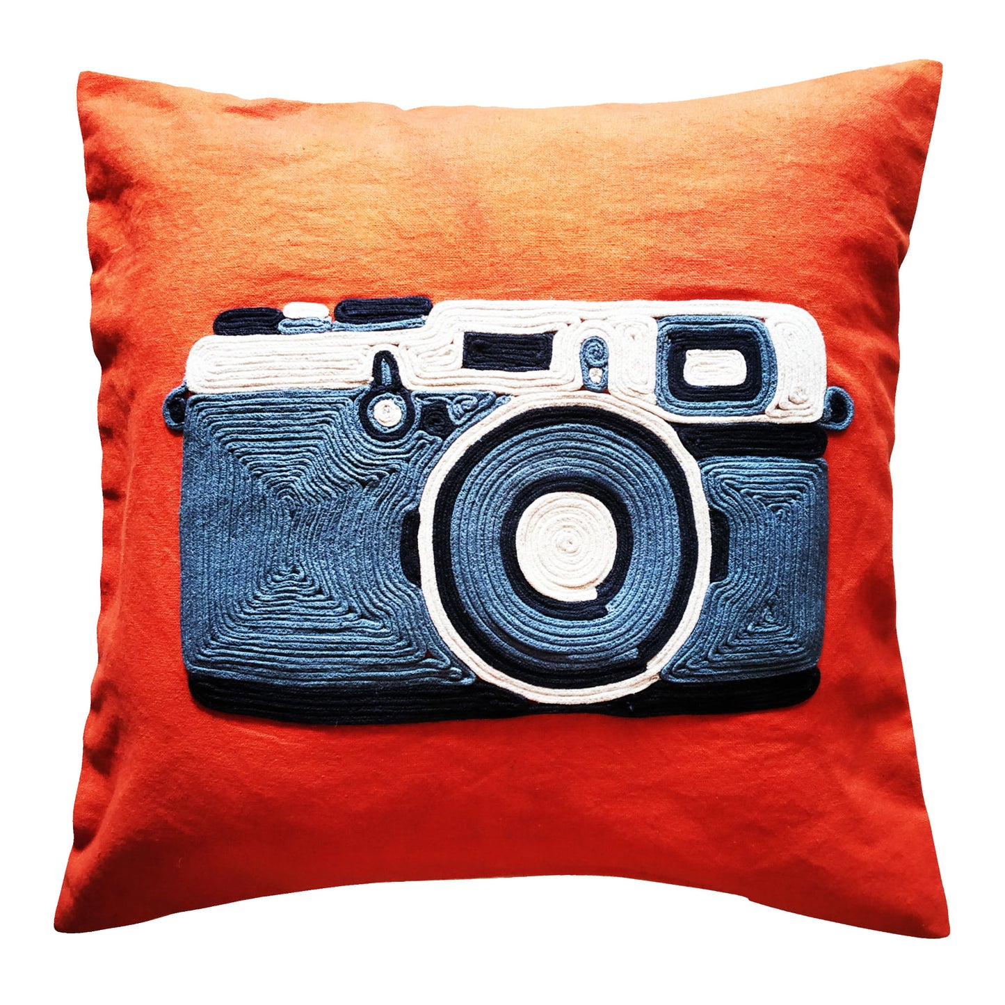 Orange Camera Cushion Cover