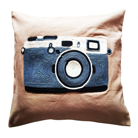 Greyscale Camera Cushion Cover