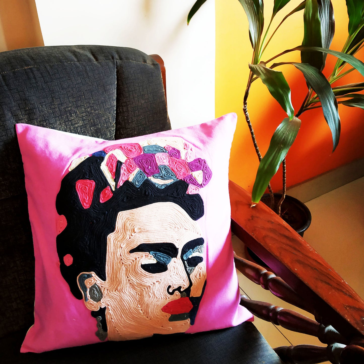 Pink Frida Cushion Cover