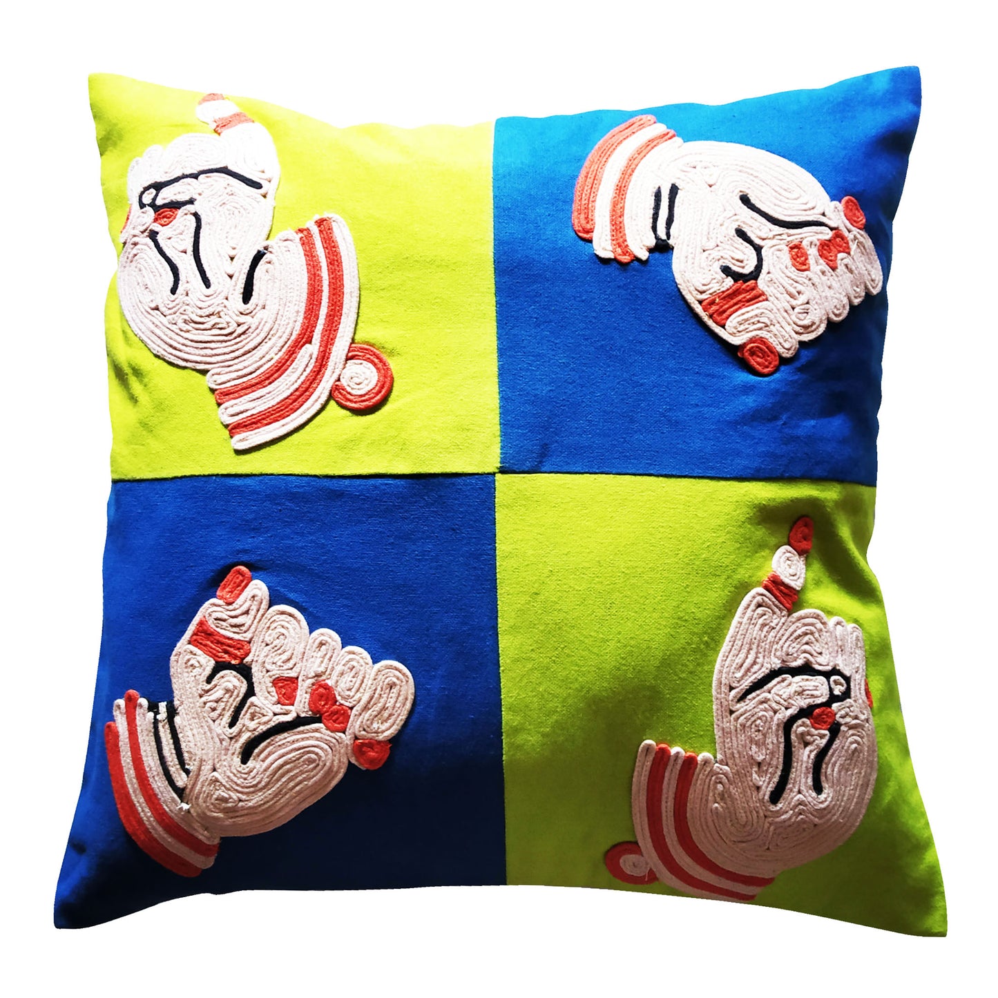 Color Block Mudra Cushion Cover