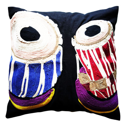 Black Tabla Cushion Cover