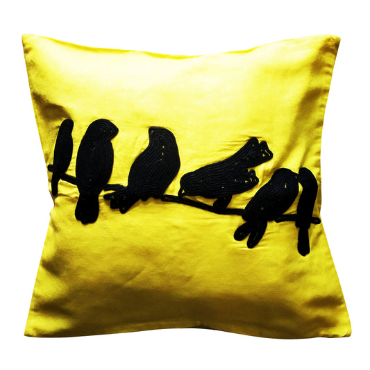 Yellow Bird Cushion Cover