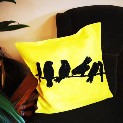 Yellow Bird Cushion Cover