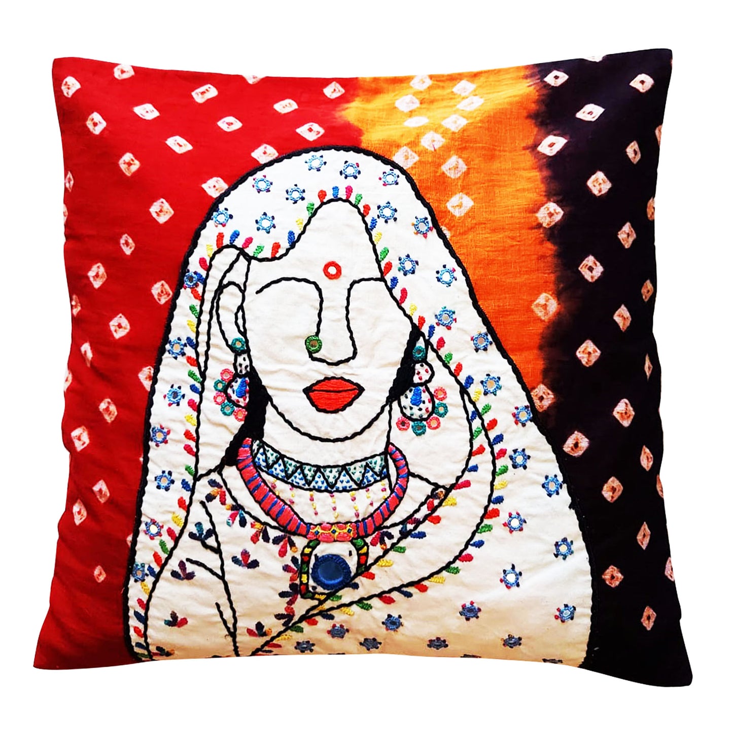 Rabari Woman Cushion Cover