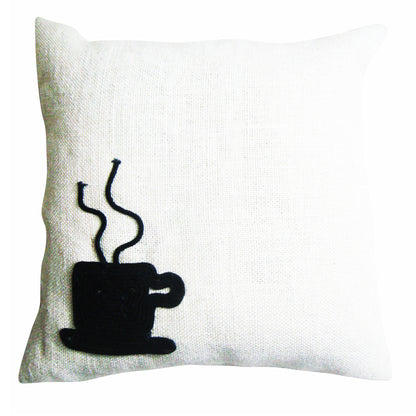 Jute Coffee Cushion Cover