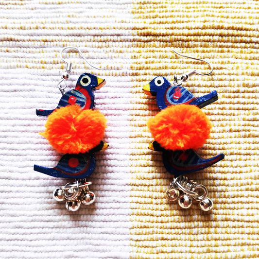 Double Layer Birdie Earrings