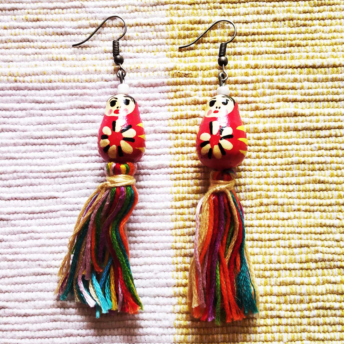 Red Doll Tassel Earrings