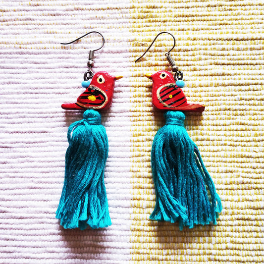 Red Chidiya Earrings