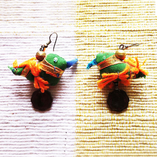 Green Bird Earrings