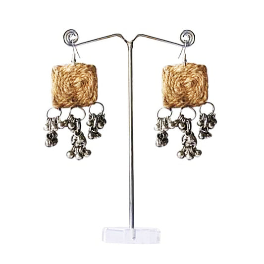 Square Jute Earrings