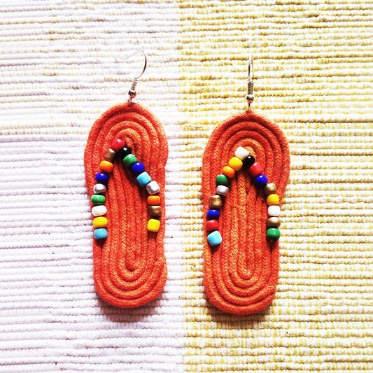 Orange Flip Flop Earrings