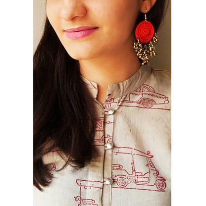 Red And Gold Dori Earrings