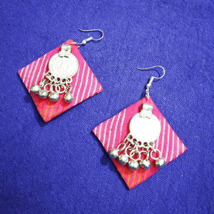 Vibrant Pink Ikat Earrings