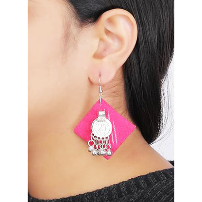 Vibrant Pink Ikat Earrings