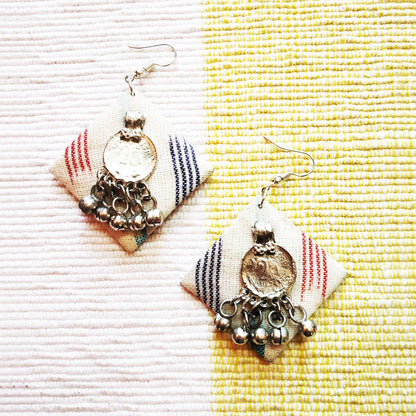 Serene White Ikat Earrings