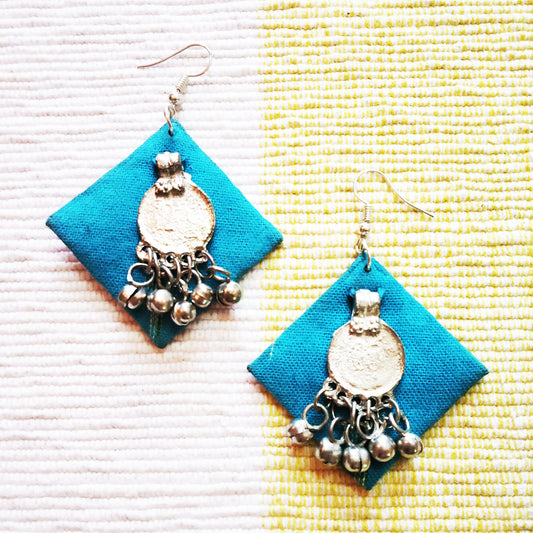 Pop Turquoise Ikat Earrings