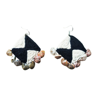 Black And White Shell Earrings