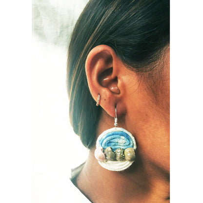 Ocean Blue Shell Earrings