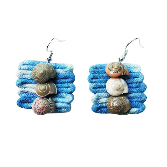 Shaded Blue Shell Earrings