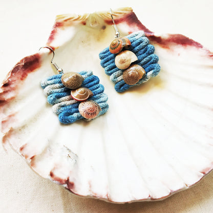 Shaded Blue Shell Earrings