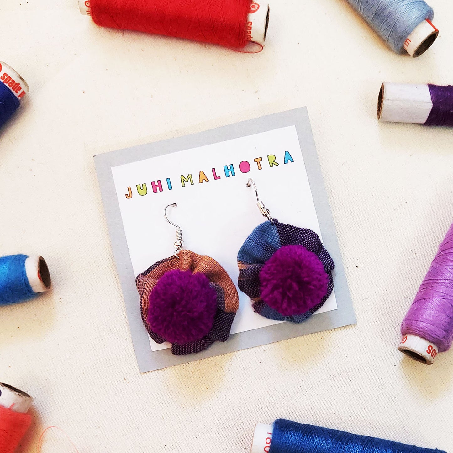 Shaded Purple Flower Earrings