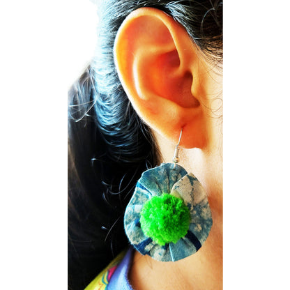 Indigo Flower Earrings