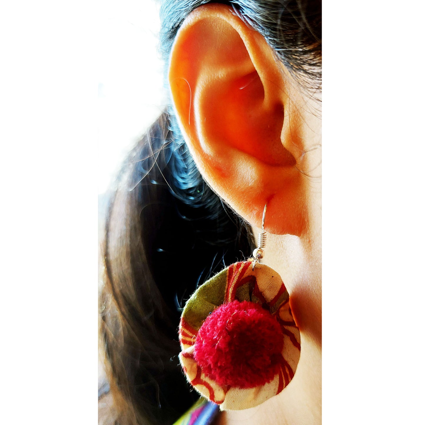 Kalamkari Flower Earrings