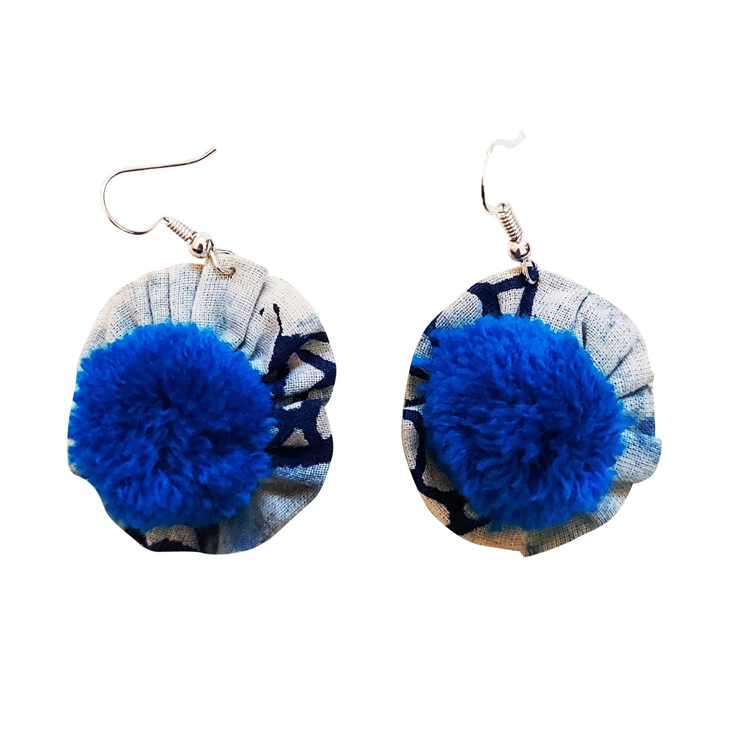 Shaded Indigo Flower Earrings