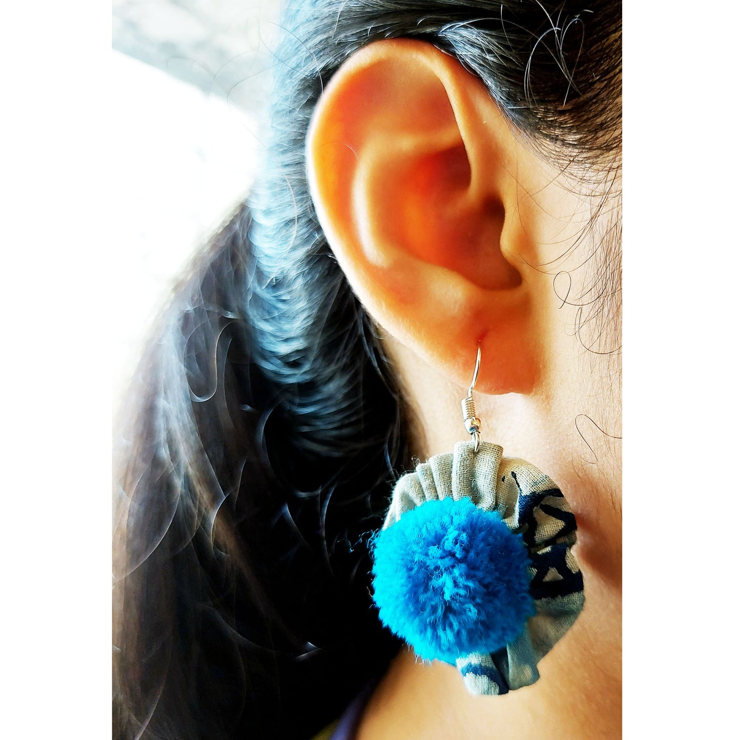 Shaded Indigo Flower Earrings