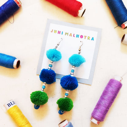 Blue To Green Earrings