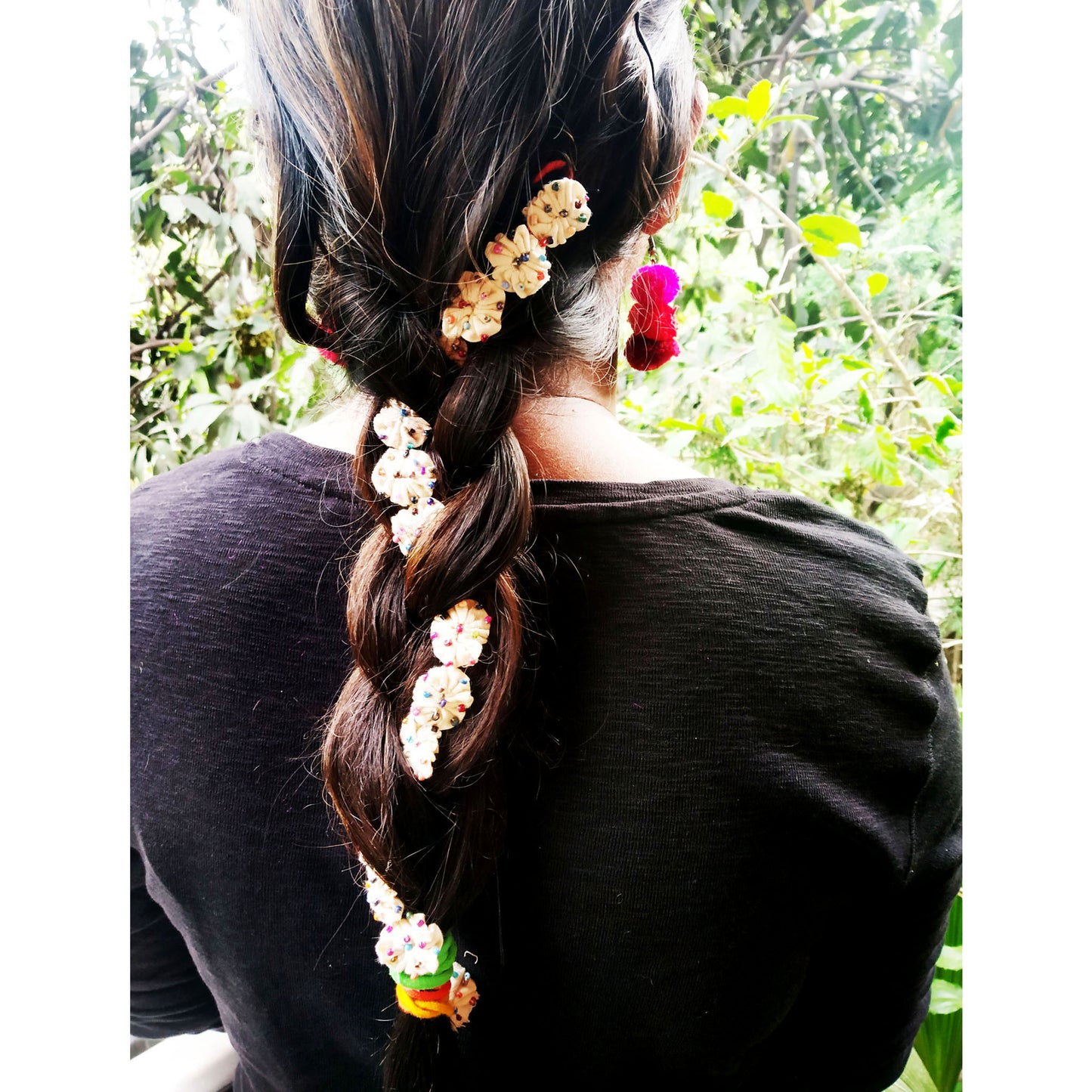 Serene White Beaded Hair Accessory