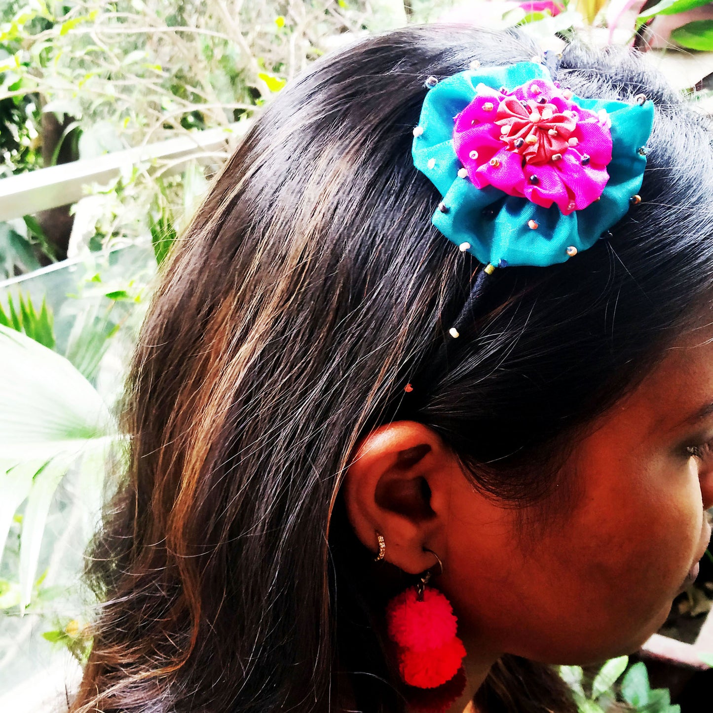 Turquoise Flower Hair Accessory