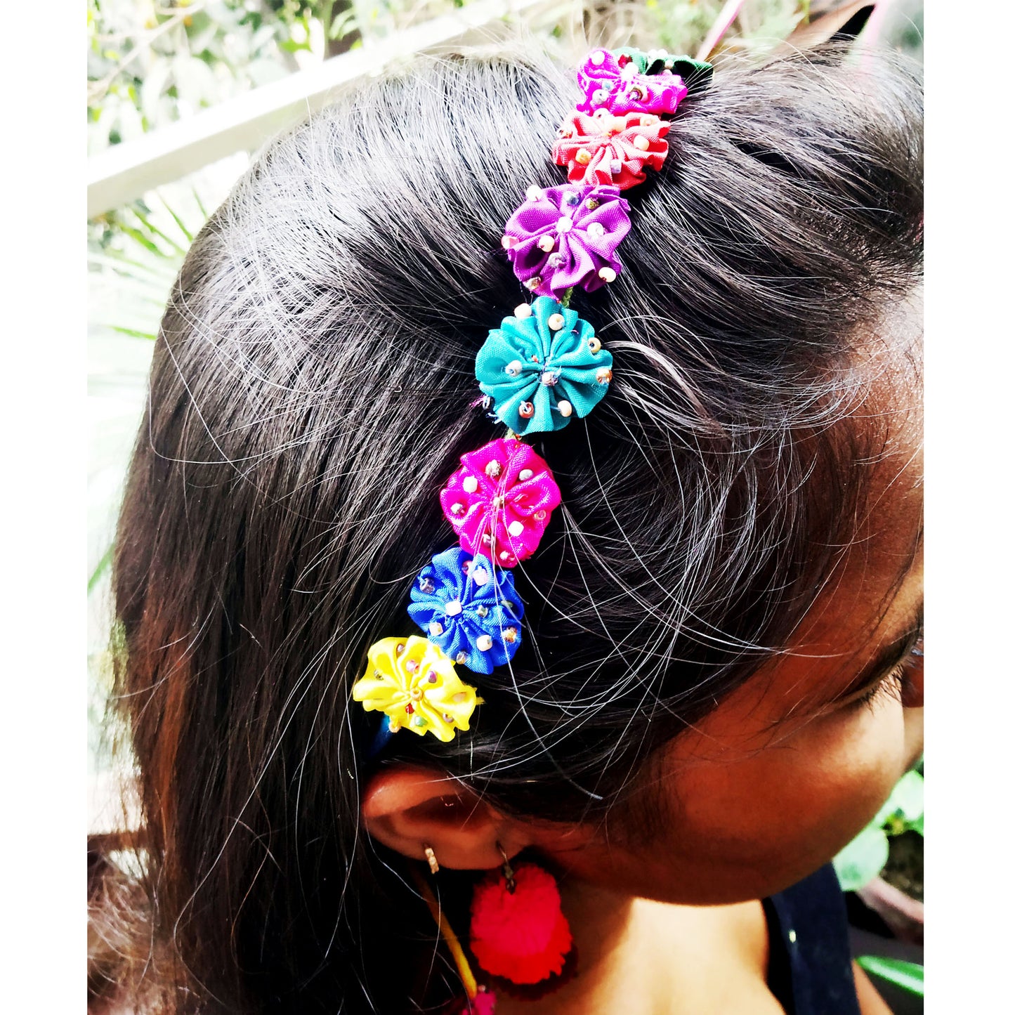 Multicolor Silken Beaded Hair Accessory